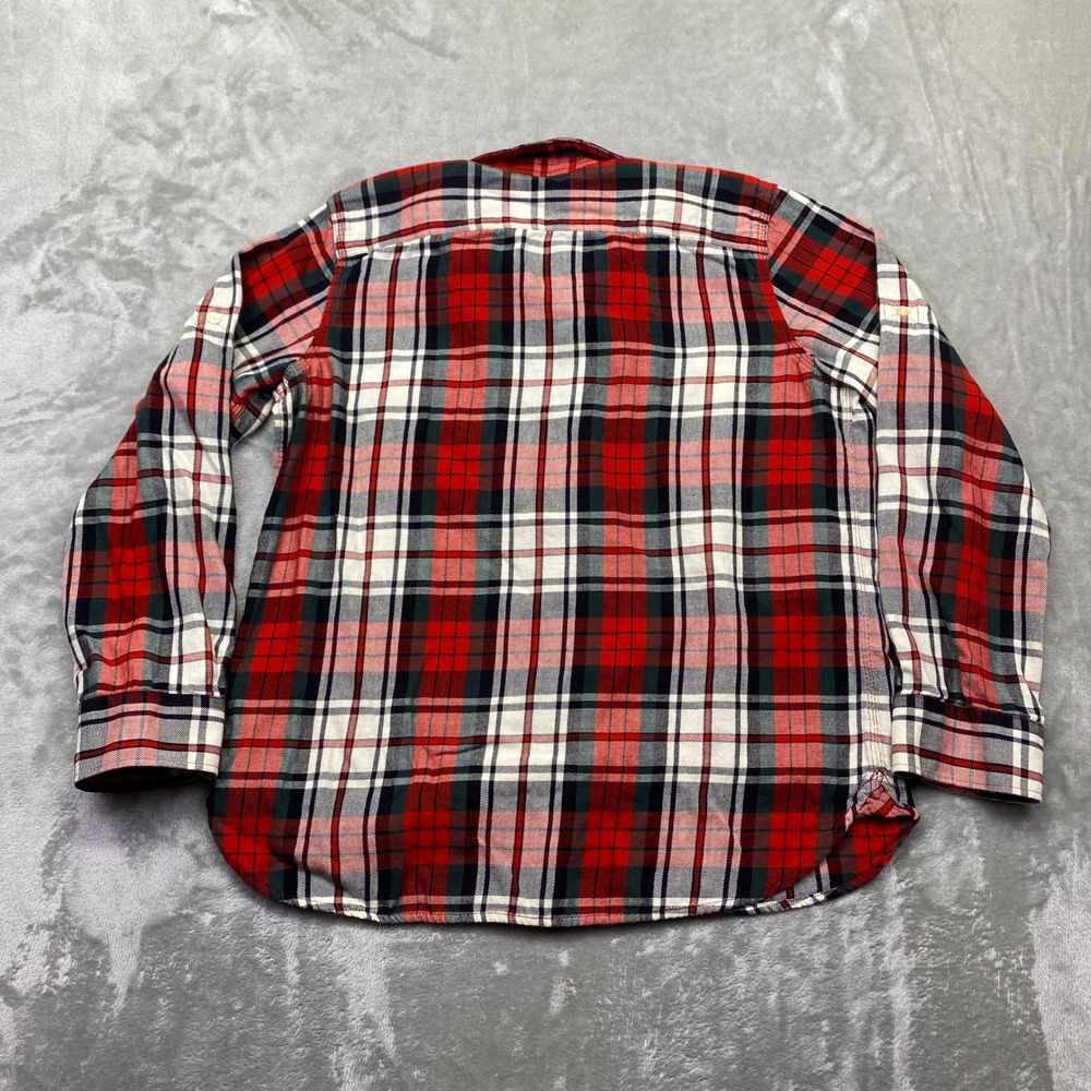 LRL Lauren Jeans‎ Co Ralph Lauren Plaid Flannel Shirt Red Long Sleeve Top Size L - Picture 6 of 7